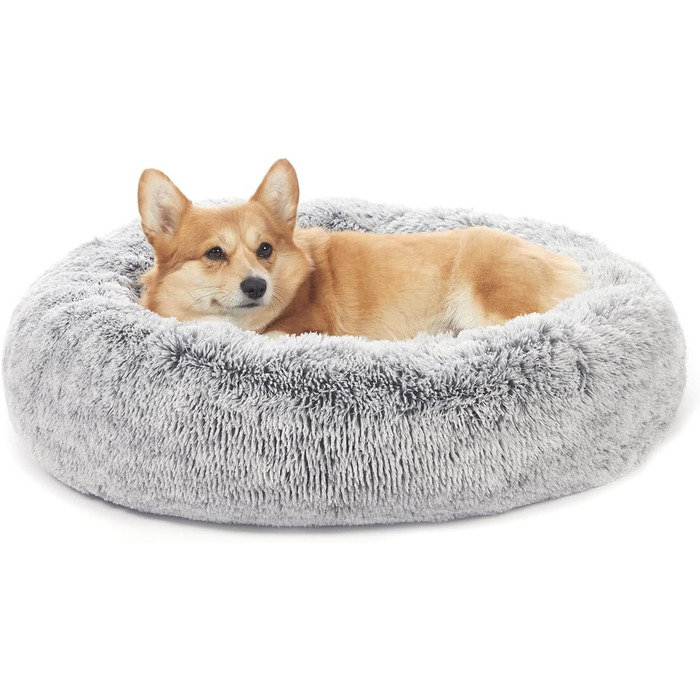 Ліжко для собаки Bedffolk Donut, пухнасте, велике, сіре