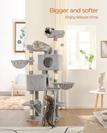 Кігтеточка FourFurPets 160 см, світло-сіра, з аксесуарами