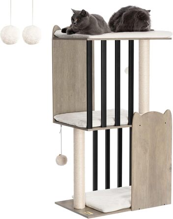 Х ярусна кігтеточка FourFurPets, 111 см, вінтажна коричнева, 3-
