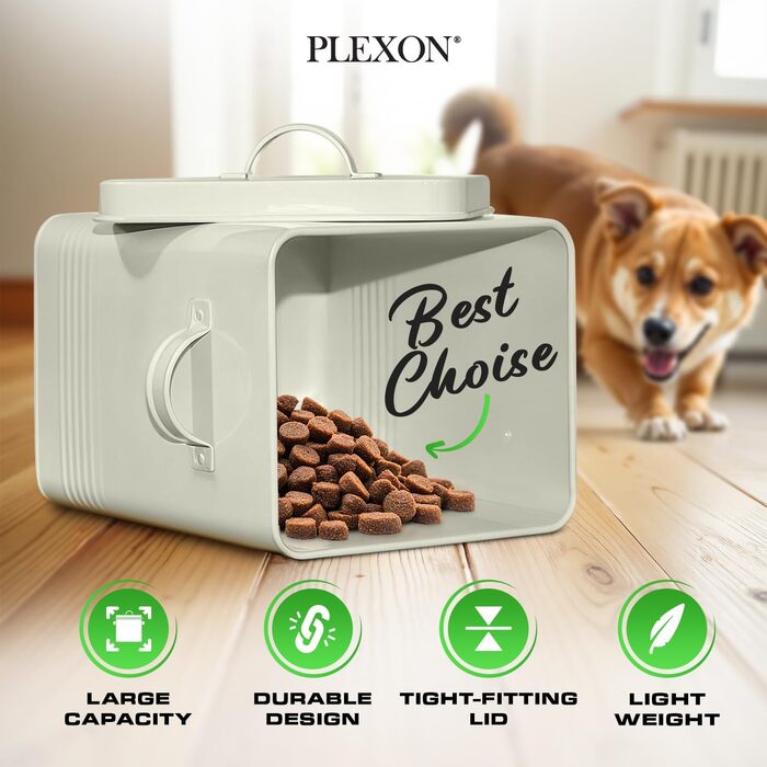 Герметичний контейнер для зберігання корму для собак Plexon, білий