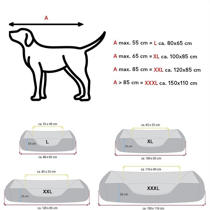 Ліжко для собак BedDog MAX, знімний чохол, XXL, бежевий