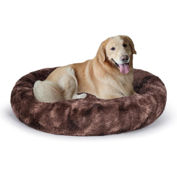 Ліжко для собак Coohom Donut, яке можна прати, XXL, коричневий