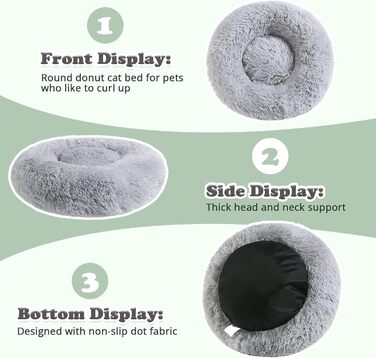 Ліжко для домашніх тварин JOLLYVOGUE Soothing Donut, яке можна прати