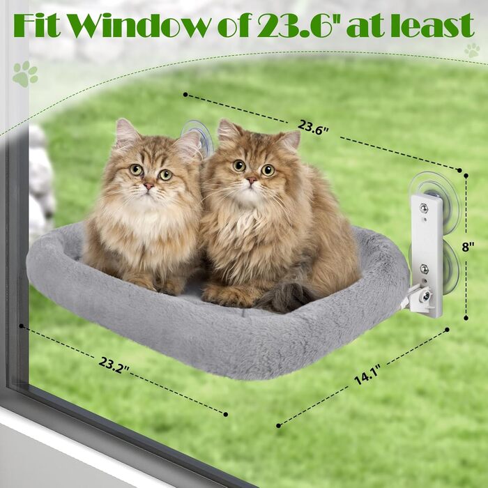 Віконний штанга Keny Cat, Акумуляторний гамак, сірий