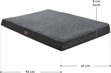 Ортопедичне ліжко для собаки Juskys Milow 112x81см, сіре