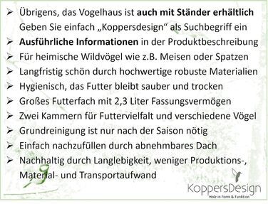 Годівниця для птахів Koppersdesign, FSC дерево, шиферна покрівля