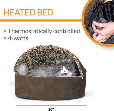 Ліжко K&H PET Thermo-Kitty Делюкс, з підігрівом, Леопард