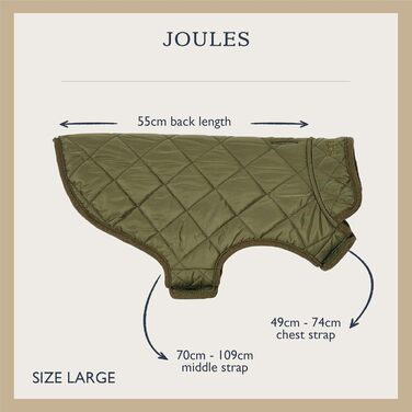 Зимове стьобане пальто Rosewood x Joules Khaki для великих собак
