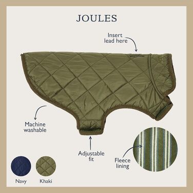 Зимове стьобане пальто Rosewood x Joules Khaki для великих собак