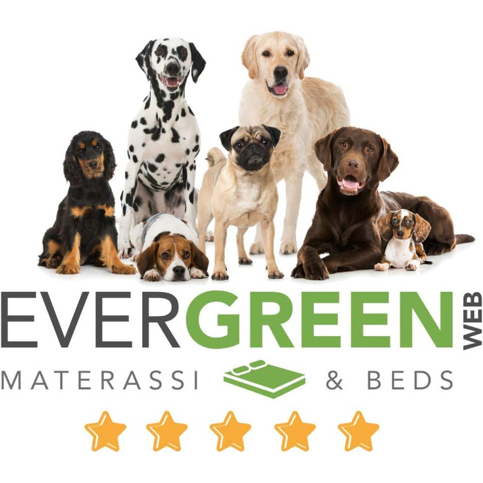 Ліжко для собак EVERGREENWEB, м'яка та миюча, з водонепроникним поролоновим наповнювачем, внутрішній вольєр з знімною подушкою, ідеальний матрац для всіх домашніх тварин, розмір MAX (65x85 см, середній)