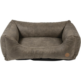 Диван для собак JACK AND VANILLA JV Classy, штучна шкіра, кам'яний, 100x70x27 см – міцне та комфортне ліжко для собак
