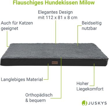 Ортопедичне ліжко для собаки Juskys Milow 112x81см сіре