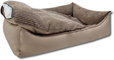 Велике ортопедичне ліжко для собак Odolplusz XXL з корду, бежеве, 100x70x19 см – ергономічний диван-подушка для великих порід