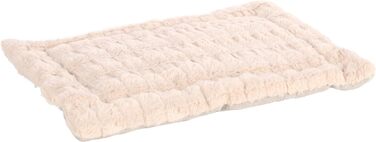 Лежак для собак Flamingo Verona прямокутний, бежевий, м'який плюш, 55,5x38,5x2 см, праний, для кліток