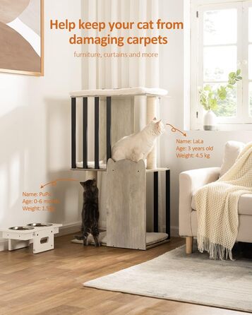 Х ярусна кігтеточка FourFurPets, 111 см, вінтажна коричнева, 3-