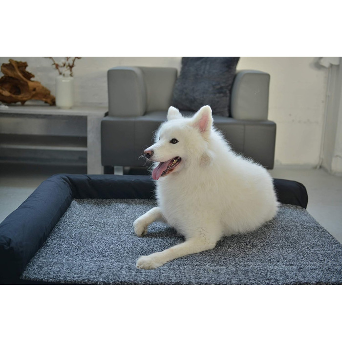 М'яке ліжко для собаки RAIKOU з плюшем, можна прати, сірий