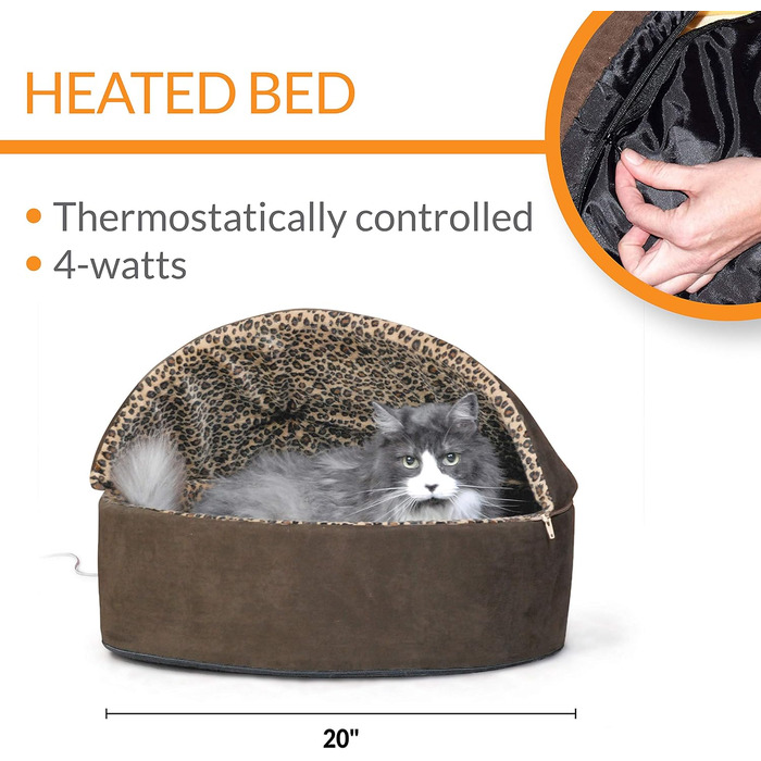 Ліжко K&H PET Thermo-Kitty Делюкс, з підігрівом, Леопард