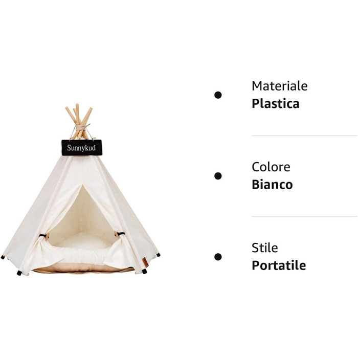Намет для домашніх тварин Sunnykud Teepee з подушкою (M 50x50x60см)