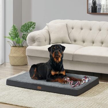Ортопедичне ліжко для собаки Juskys Milow 112x81см сіре
