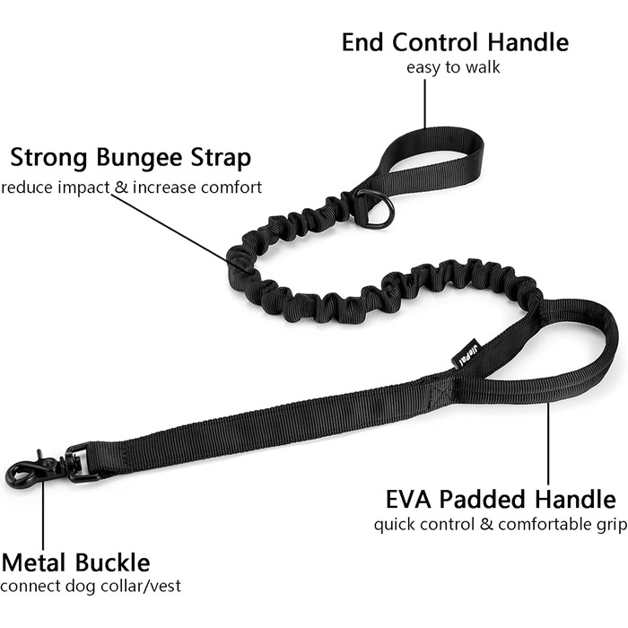 Повідець для собак JiePai Tactical Bungee з 2 ручками