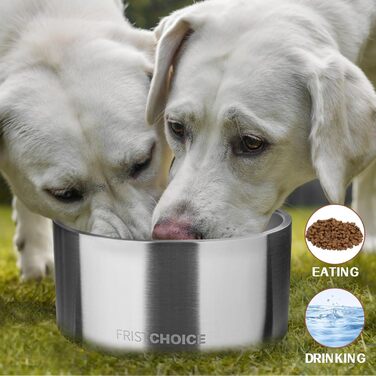 Миска для собак з нержавіючої сталі FristChoice, нековзка, 1,8 л