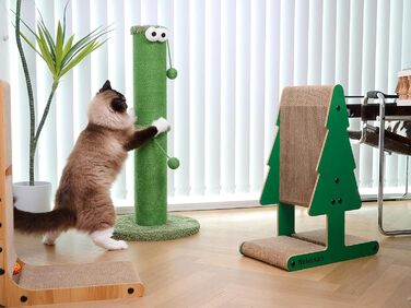Кігтеточка Nekosan, 86 см, сізальп-стовпчик, іграшка, зелений