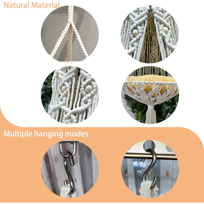 Гамак для кішки гойдалки Macrame Boho для приміщення/вулиці