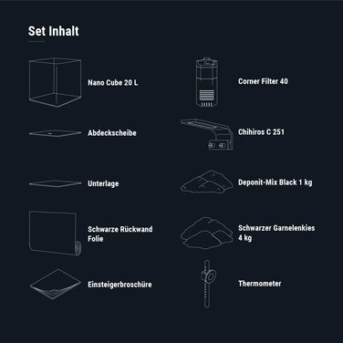 Dennerle Nano Cube Complete 20 л – Міні-акваріум комплект для акваріумних рибок та рослин