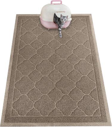 PETUPPY преміум килимок для котячого туалету XL 119.9x91.4 см, водонепроникний, антиковзкий, без фталатів, сірий хакі, збирає наповнювач