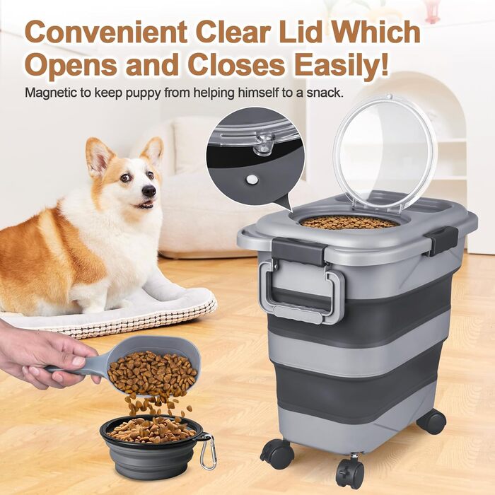 Коробка для зберігання корму для собак TIOVERY, 4,511,3 кг