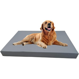 Лежак для собак Barry & Lucy, ортопедичний матрац з екошкіри, сірий, 125x100x10 см