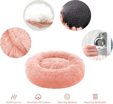 Заспокійливе ліжко для домашніх тварин Donut, можна прати в пральній машині