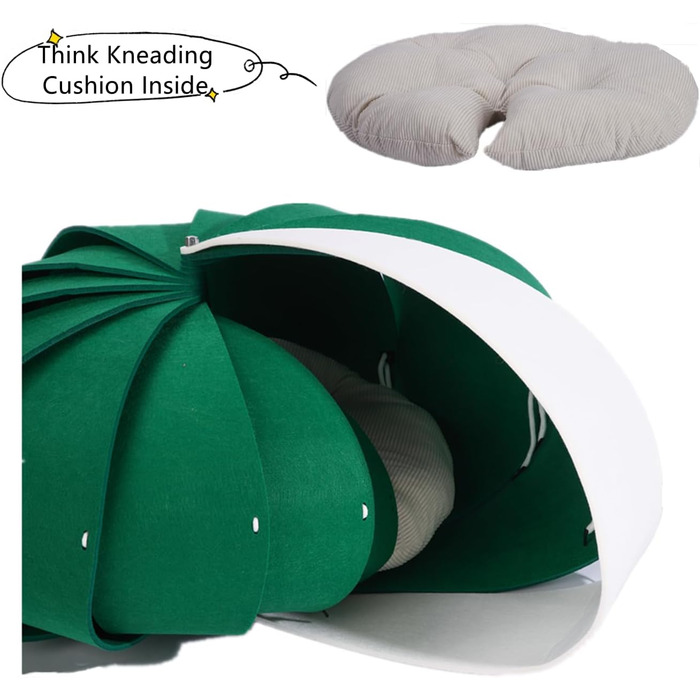 Лежак для кішок SHENGOCASE Nautilus з подушкою (зелений)