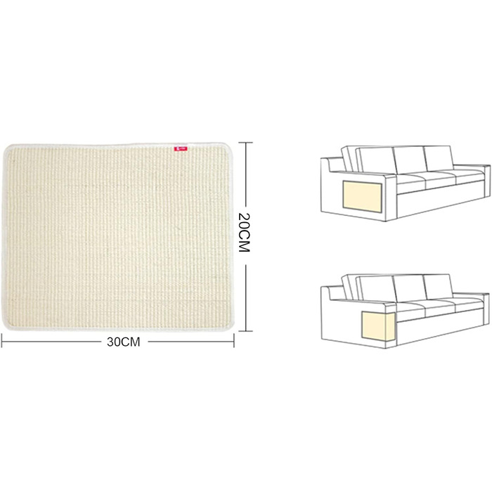 Килимок для кішок GIBZ Sisal, 8050см, білий