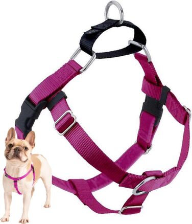 Шлейка для собак проти смикання, велика (малина), 2 Hounds Design
