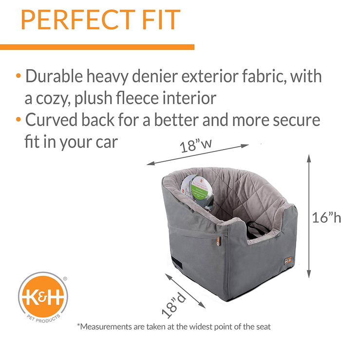 Портативне автокрісло для дрібних домашніх тварин K&H Pet, сіре