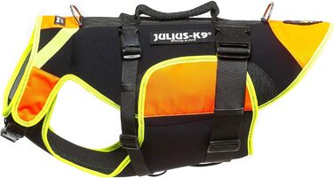 Жилет для собак Julius-K9 IDC 3in1, чорний/ультрафіолетовий помаранчевий (L)