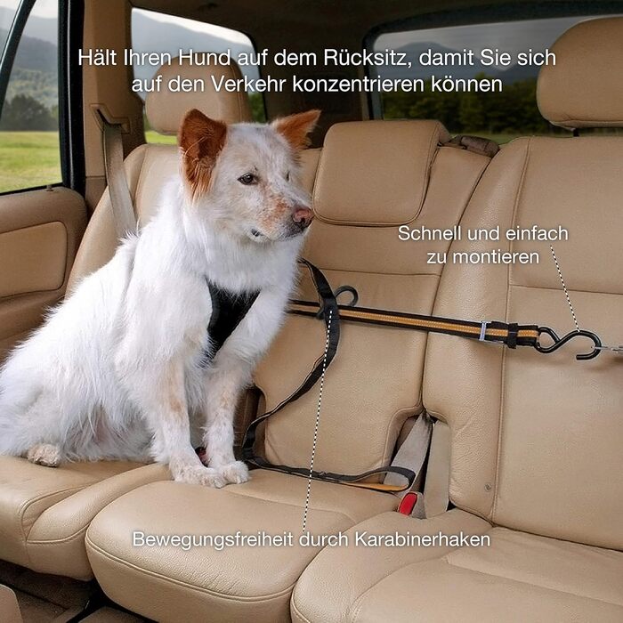 Автомобільний ремінь безпеки Kurgo Dog, чорний/помаранчевий