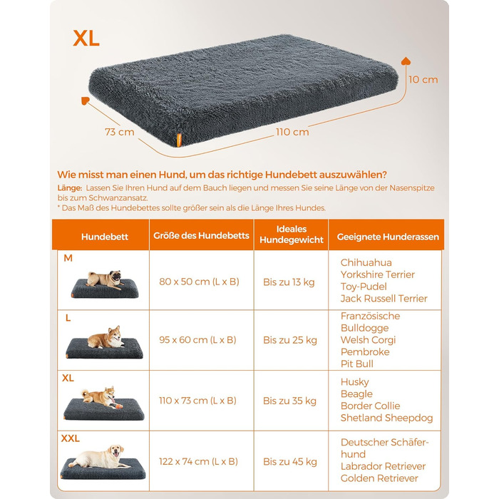 Ліжко для собак Feandrea Orthopaedic XXL, Ombr-Grey
