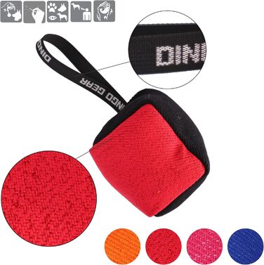 Іграшка для собак Dingo Gear Beißwurst з Nylcot, 10x10 см, куб, з ручкою, чорна/червона – для тренування та ігор