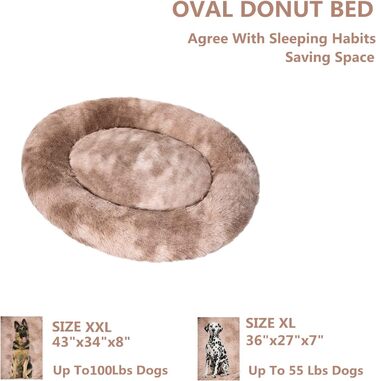 Ліжко для собак Coohom Donut, яке можна прати, XXL, бежевий