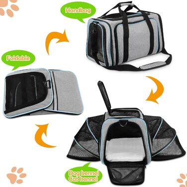 Складна сумка для домашніх тварин ALLSOPETS для подорожей (сіра)