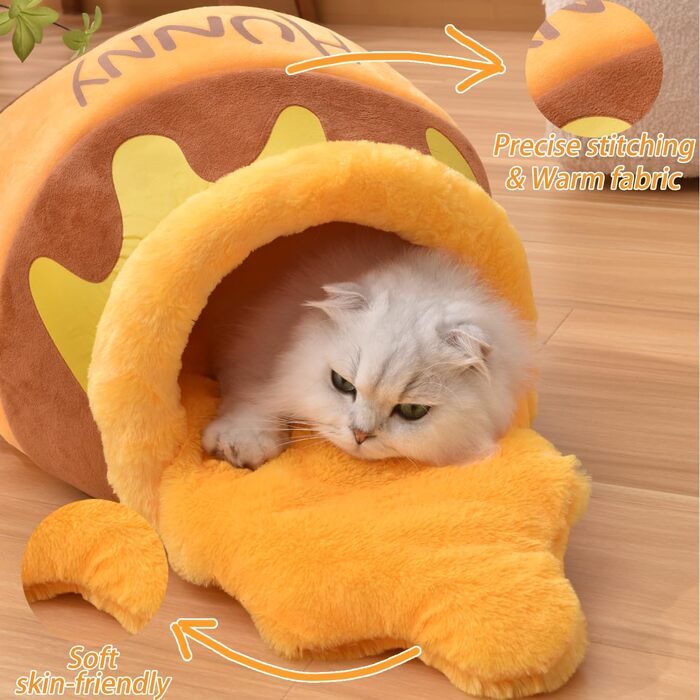 Лежанка Honeypot Cat Cave з подушкою, яку можна прати
