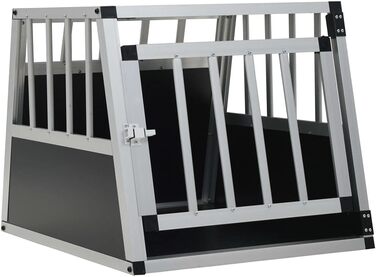 Транспортна клітка для собак vidaXL, 54x69x50 см, металева, з одною дверцятами, для перевезення і подорожей, переноска для собак