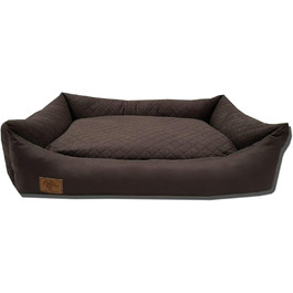 Odolplusz XXL Ліжко для великих собак 100x70 см, коричневе — собаче ліжко-матрац з двосторонньою подушкою, знімний та праний чохол