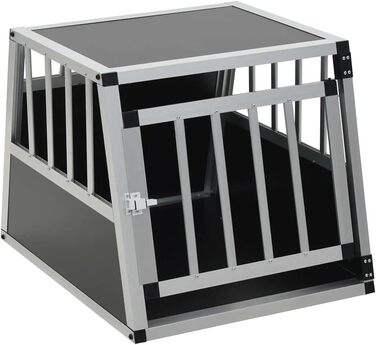 Транспортна клітка для собак vidaXL, 54x69x50 см, металева, з одною дверцятами, для перевезення і подорожей, переноска для собак
