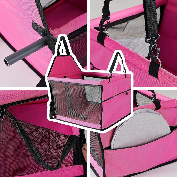 Автокрісло для собак Pigirdle зі страхувальним повідцем, Pink L