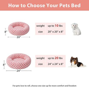 Ліжко для собак BFPETHOME Donut, кругле, нековзке, рожеве