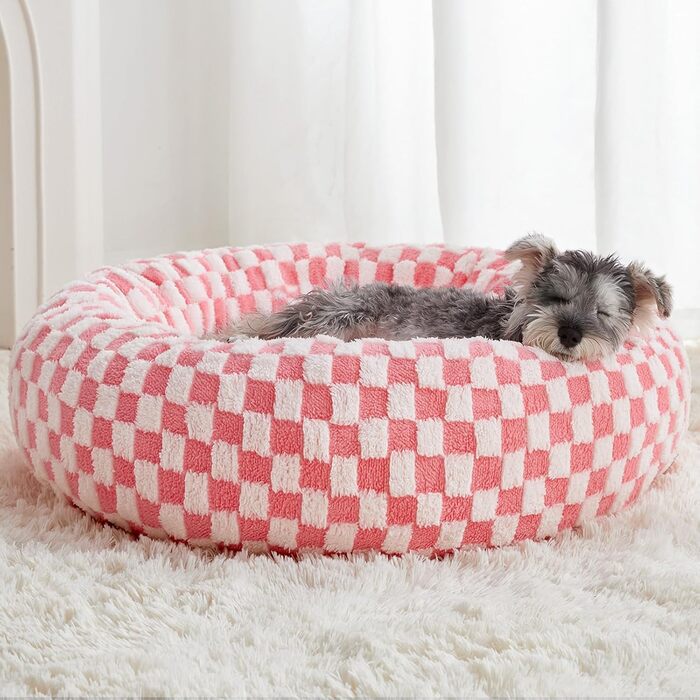 Ліжко для собак BFPETHOME Donut, кругле, нековзке, рожеве