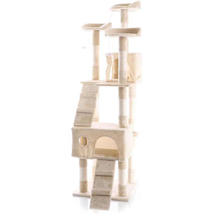 Кігтеточка Wiltec 170 см, Сизаль, Платформи, бежева